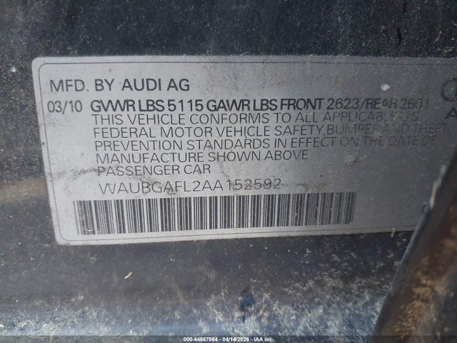 2010 AUDI S4 WAUBGAFL2AA152592 Photo 8