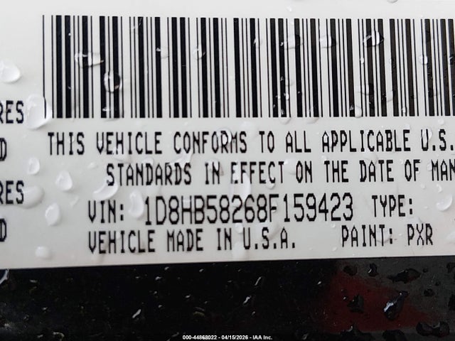 Продажа на аукционе авто 2008 Dodge Durango Limited, vin: 1D8HB58268F159423, номер лота: 44868022