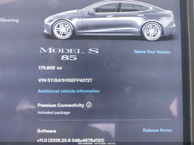 2014 TESLA MODEL S 5YJSA1H10EFP43727 Photo 6