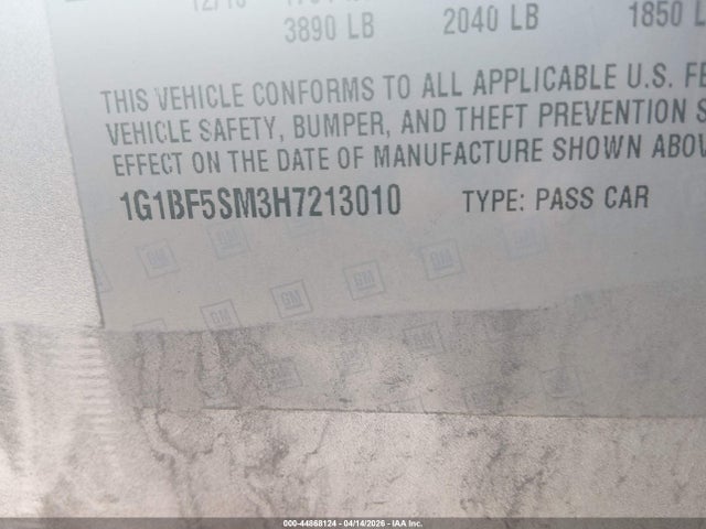 1G1BF5SM3H7213010 Chevrolet Cruze Premier Auto