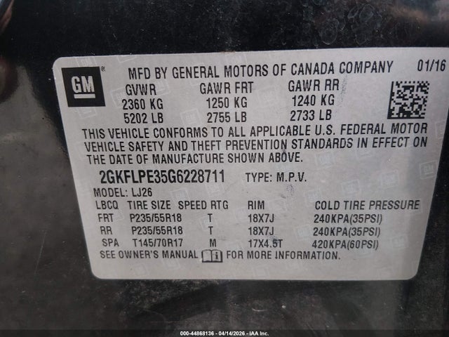 2GKFLPE35G6228711 GMC Terrain Slt