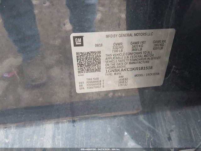 Chevrolet Tahoe Ls 2019 1GNSKAKC1KR181518 Image 9