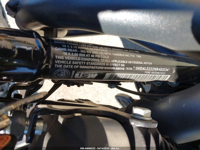 2022 Harley-davidson Xl883 N მანქანა იყიდება აუქციონზე, vin: 1HD4LE222NB403234, აუქციონის ნომერი: 44868222