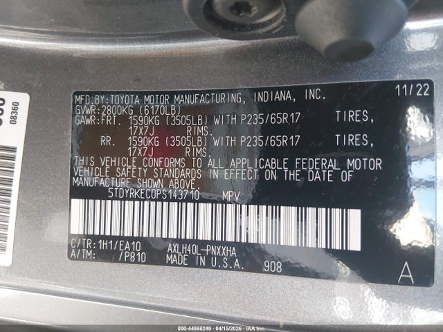 2023 TOYOTA SIENNA 5TDYRKEC0PS143710 Photo 8