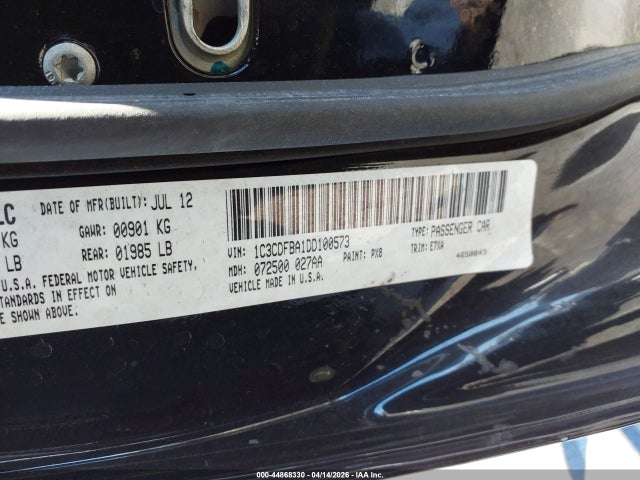 Продаж на аукціоні авто 2013 Dodge Dart Sxt, vin: 1C3CDFBA1DD100573, номер лоту: 44868330