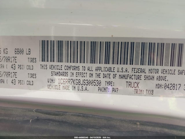 2018 RAM 1500 1C6RR7KG8JS300530 Photo 8