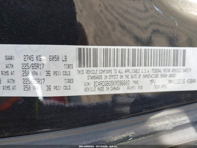 Продаж на аукціоні авто 2019 Dodge Grand Caravan Se, vin: 2C4RDGBG5KR596603, номер лоту: 44868364