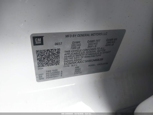 1GNSKAKC5HR346639 Chevrolet Tahoe Ls