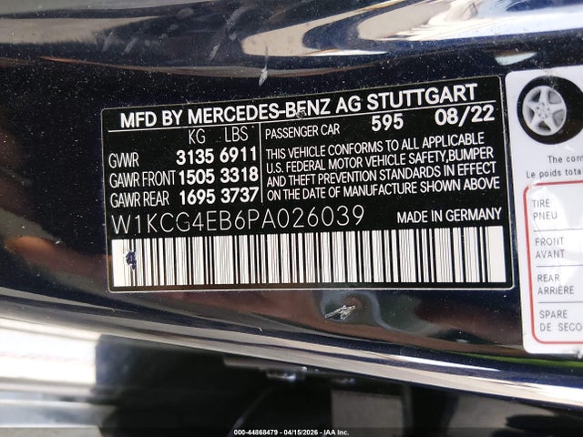 W1KCG4EB6PA026039 Mercedes-Benz Eqs 580 4matic