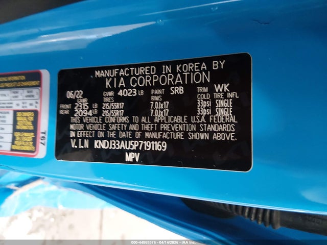 KNDJ33AU5P7191169 KIA SOUL EX