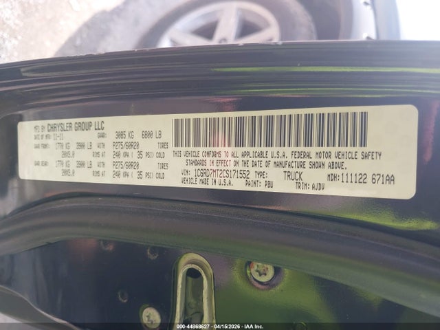 Aukcja sprzedaży 2012 Ram 1500 Sport, vin: 1C6RD7MT2CS171552, numer aukcji: 44868627