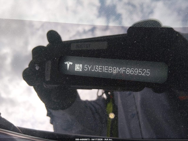 Aukcja sprzedaży 2021 Tesla Model 3 Long Range Dual Motor All-wheel Drive, vin: 5YJ3E1EB9MF869525, numer aukcji: 44868673