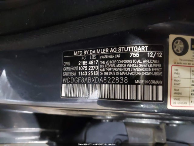 Aukcja sprzedaży 2013 Mercedes-benz C 300 Sport 4matic, vin: WDDGF8ABXDA822838, numer aukcji: 44868703