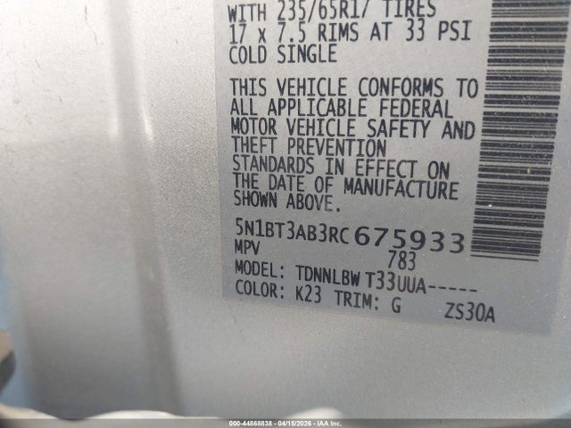 Продажа на аукционе авто 2024 Nissan Rogue S Intelligent Awd, vin: 5N1BT3AB3RC675933, номер лота: 44868838