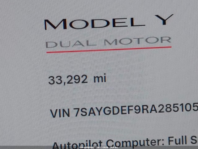 7SAYGDEF9RA285105 Tesla Model Y Performance Dual Motor All-wheel Drive