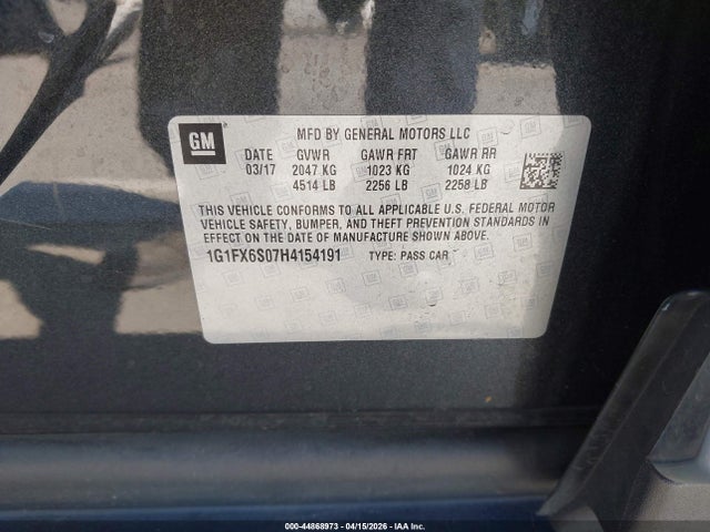 1G1FX6S07H4154191 Chevrolet Bolt Ev Premier