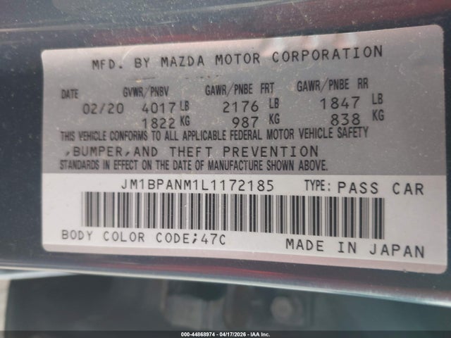 JM1BPANM1L1172185 Mazda Mazda3 Premium Package