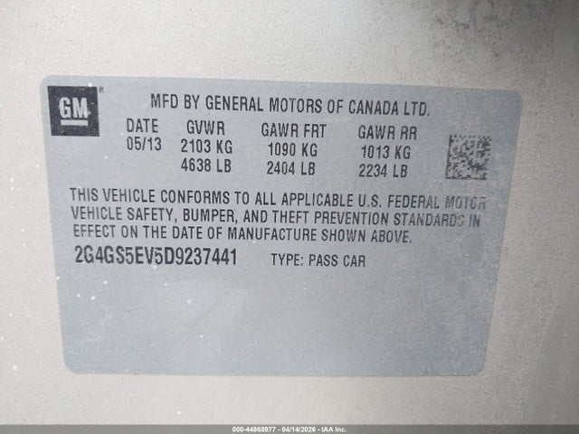 Продаж на аукціоні авто 2013 Buick Regal Turbo - Premium 1, vin: 2G4GS5EV5D9237441, номер лоту: 44868977