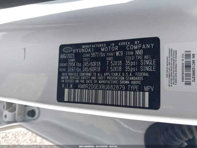 Aukcja sprzedaży 2024 Hyundai Palisade Sel, vin: KM8R2DGEXRU682879, numer aukcji: 44869048