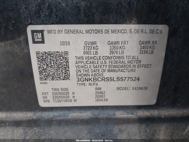 Aukcja sprzedaży 2020 Chevrolet Blazer Fwd 2lt, vin: 3GNKBCRS5LS577524, numer aukcji: 44869054