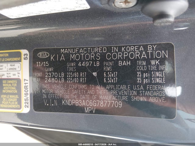 KIA Sportage Lx 2016 KNDPB3AC6G7877709 Image 9