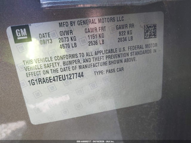Aukcja sprzedaży 2014 Chevrolet Volt, vin: 1G1RA6E47EU127744, numer aukcji: 44869217