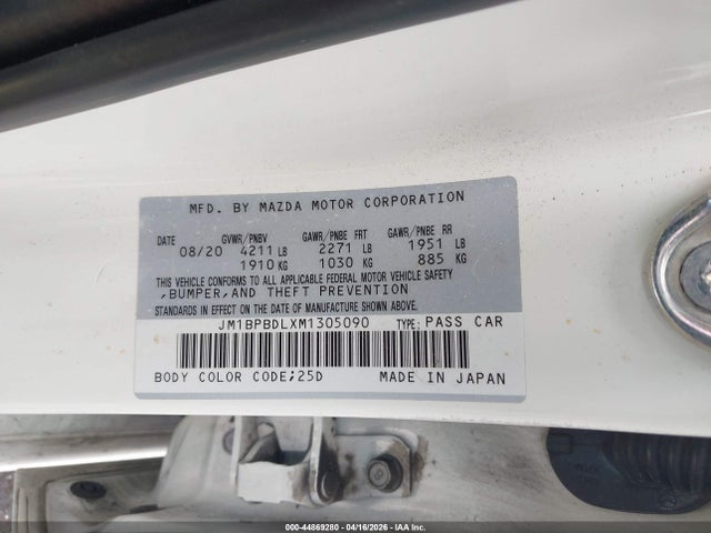 Aukcja sprzedaży 2021 Mazda Mazda3 Premium, vin: JM1BPBDLXM1305090, numer aukcji: 44869280