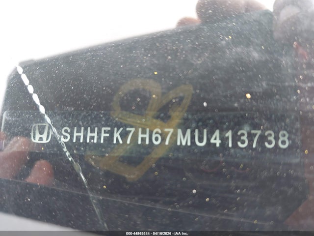 2021 Honda Civic Ex მანქანა იყიდება აუქციონზე, vin: SHHFK7H67MU413738, აუქციონის ნომერი: 44869384