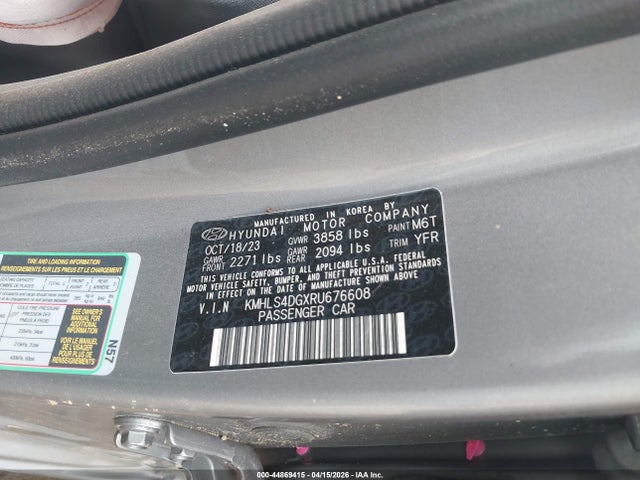 2024 Hyundai Elantra Sel მანქანა იყიდება აუქციონზე, vin: KMHLS4DGXRU676608, აუქციონის ნომერი: 44869415