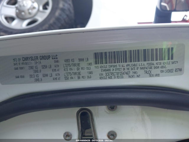 Aukcja sprzedaży 2015 Ram 2500 Tradesman, vin: 3C6TR5CT6FG547467, numer aukcji: 44869426
