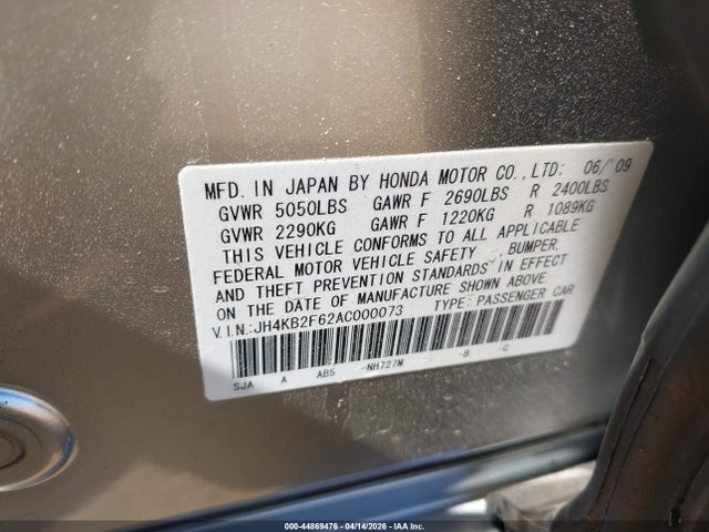 Продаж на аукціоні авто 2010 Acura Rl 3.7, vin: JH4KB2F62AC000073, номер лоту: 44869476