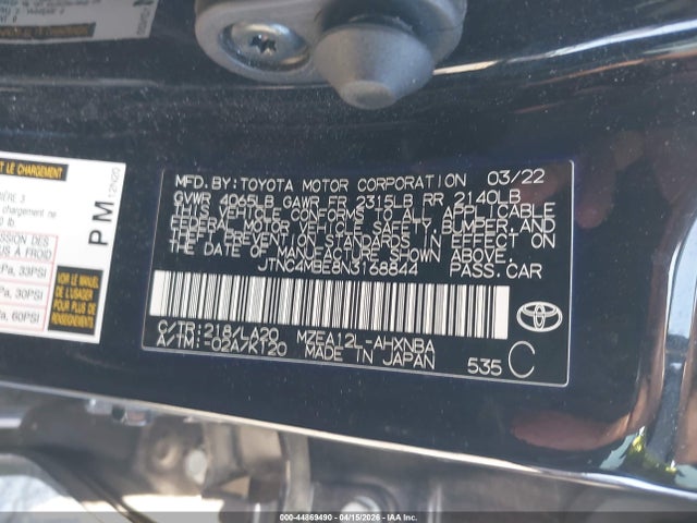 Toyota Corolla Xse 2022 JTNC4MBE8N3168844 Image 9