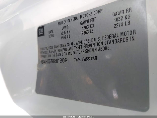 Aukcja sprzedaży 2008 Buick Lucerne Cxl, vin: 1G4HD57288U189069, numer aukcji: 44869590