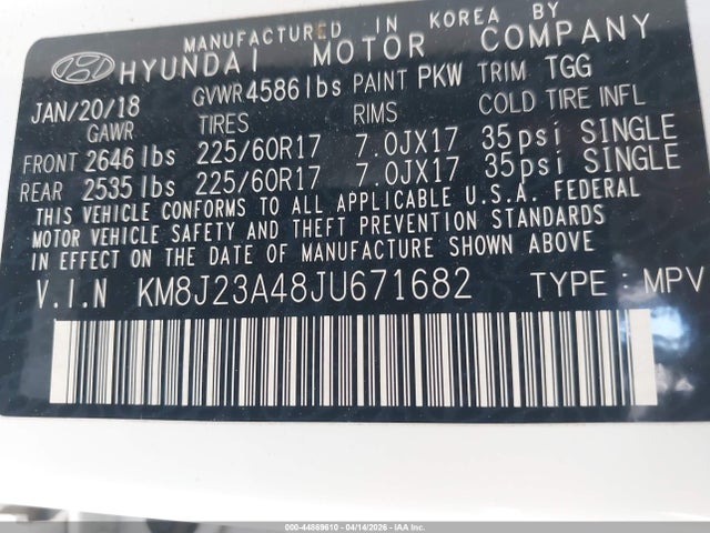 Hyundai TUCSON SE 2018 KM8J23A48JU671682 Image 9