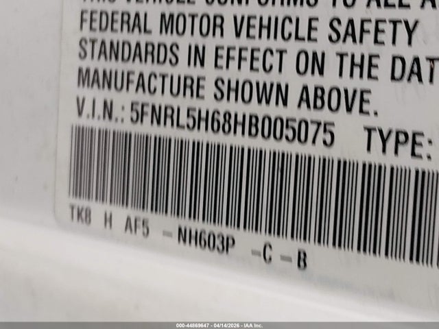 Honda Odyssey Ex-l 2017 5FNRL5H68HB005075 Image 9