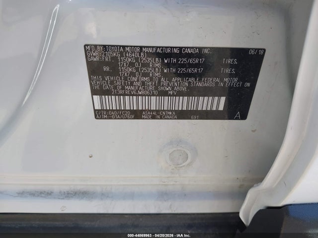 Toyota Rav4 Xle 2018 2T3RFREV6JW806310 Image 9