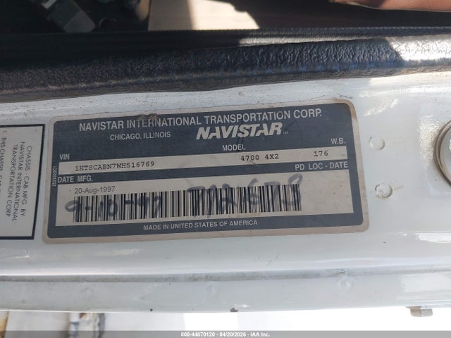 Продажа на аукционе авто 1998 International 4000 4700, vin: 1HTSCABN7WH516769, номер лота: 44870120