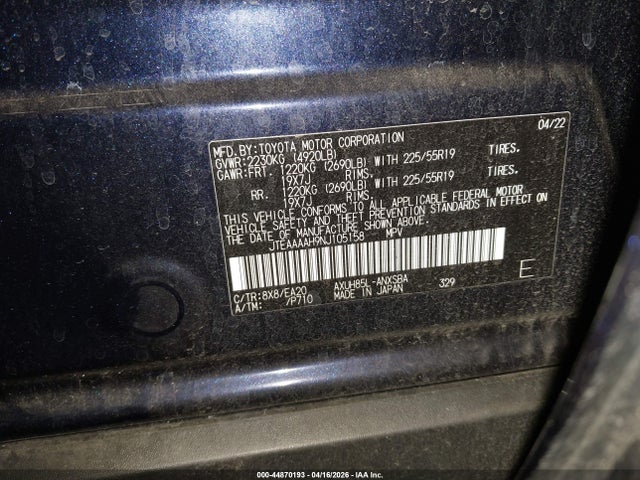 Toyota Venza Limited 2022 JTEAAAAH9NJ105158 Image 9