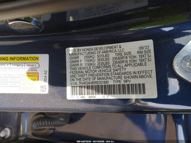 44870235 :رقم المزاد ، 7FARS6H85RE001890 vin ، 2024 Honda Cr-v Hybrid Sport-l مزاد بيع