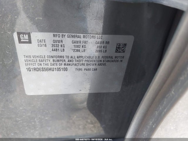 1G1RD6S56HU105100 Chevrolet Volt Premier