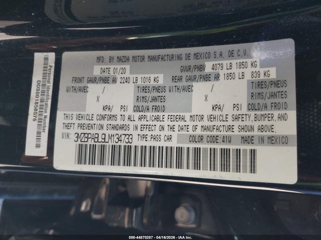 Mazda MAZDA3 2020 3MZBPABL9LM134733 Image 9