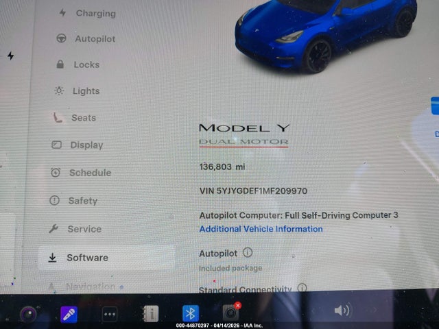 5YJYGDEF1MF209970 Tesla Model Y Performance Dual Motor All-wheel Drive