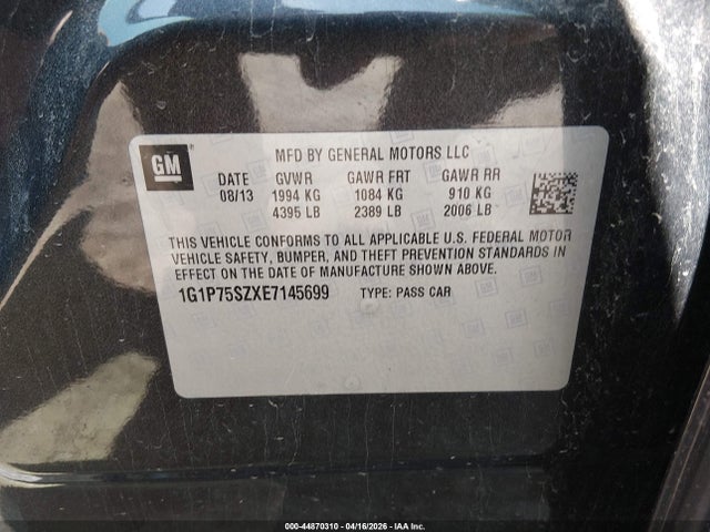 Продаж на аукціоні авто 2014 Chevrolet Cruze Diesel, vin: 1G1P75SZXE7145699, номер лоту: 44870310
