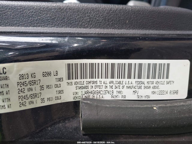 2010 JEEP COMMANDER 1J4RH4GK6AC137419 Photo 8