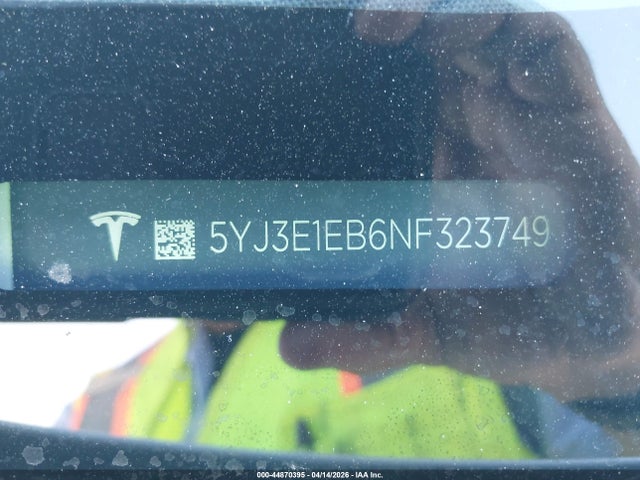Продажа на аукционе авто 2022 Tesla Model 3 Long Range Dual Motor All-wheel Drive, vin: 5YJ3E1EB6NF323749, номер лота: 44870395
