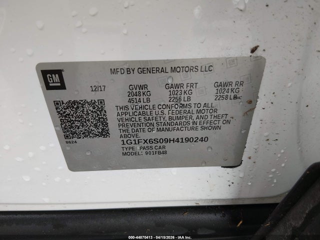 Chevrolet Bolt Ev Premier 2017 1G1FX6S09H4190240 Image 9