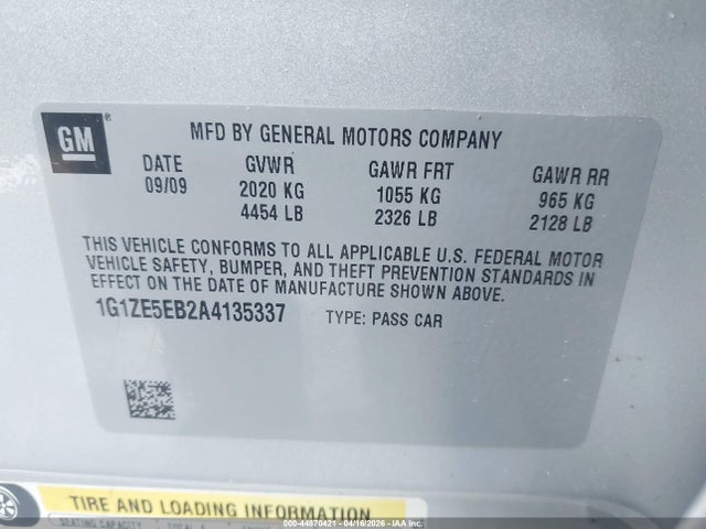 Продаж на аукціоні авто 2010 Chevrolet Malibu Ltz, vin: 1G1ZE5EB2A4135337, номер лоту: 44870421