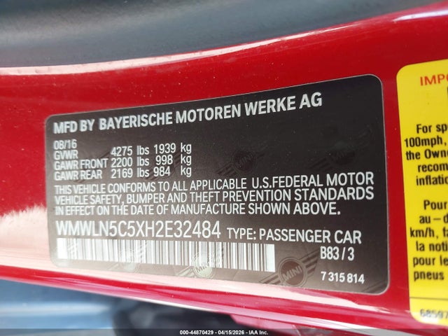 Mini Clubman Cooper 2017 WMWLN5C5XH2E32484 Image 9