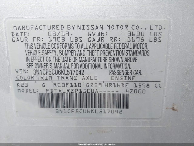 2019 NISSAN KICKS 3N1CP5CU6KL517042 Photo 8