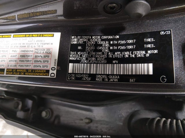 Toyota 4RUNNER SR5 2023 JTEMU5JR2P6162859 Image 9